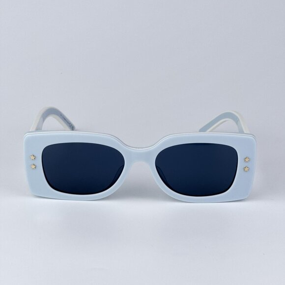 Dior DIORPACIFIC S1U 80B0 Women NEW AUTHENTIC Sunglasses Blue White Rectangle
